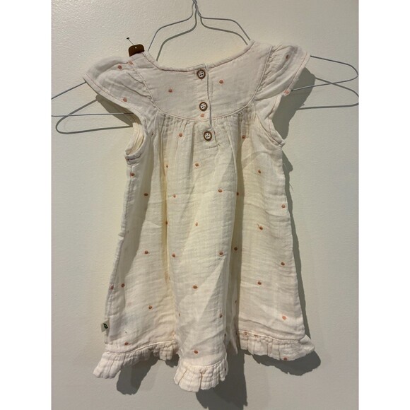 NWT Easy Peasy Cream Floral 100% Organic Cotton Dress - 18M - Picture 2 of 3